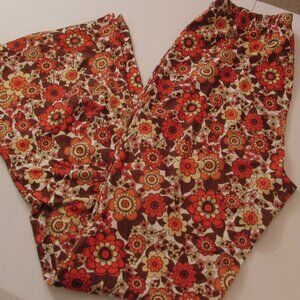 Shein Retro Flower Power Bell Bottom Leggings Large